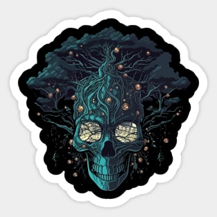 skull tree - horror Sticker